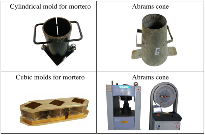 Tools used for the experimental tests