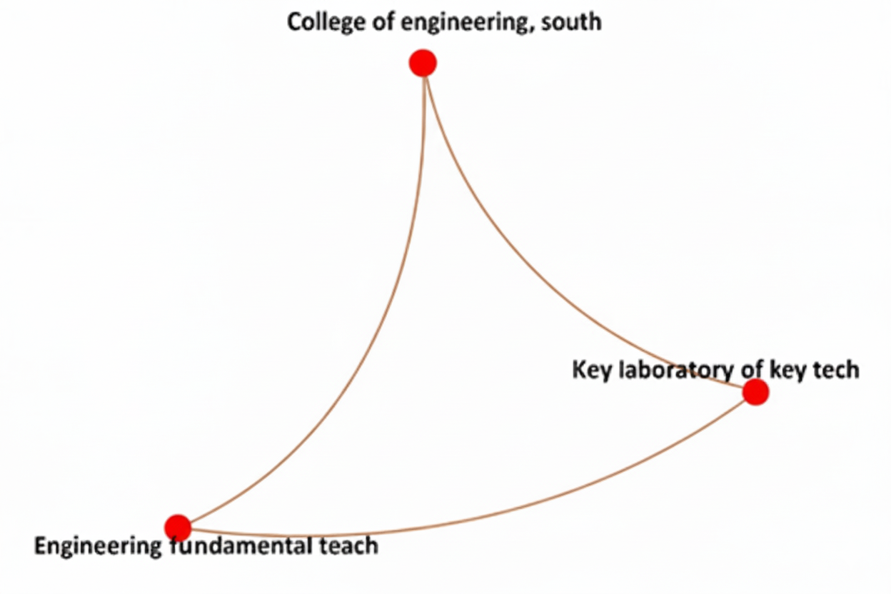 Figure 8. Bibliographic matching network of organizations (Source: Authors adapted from Wosviewer)